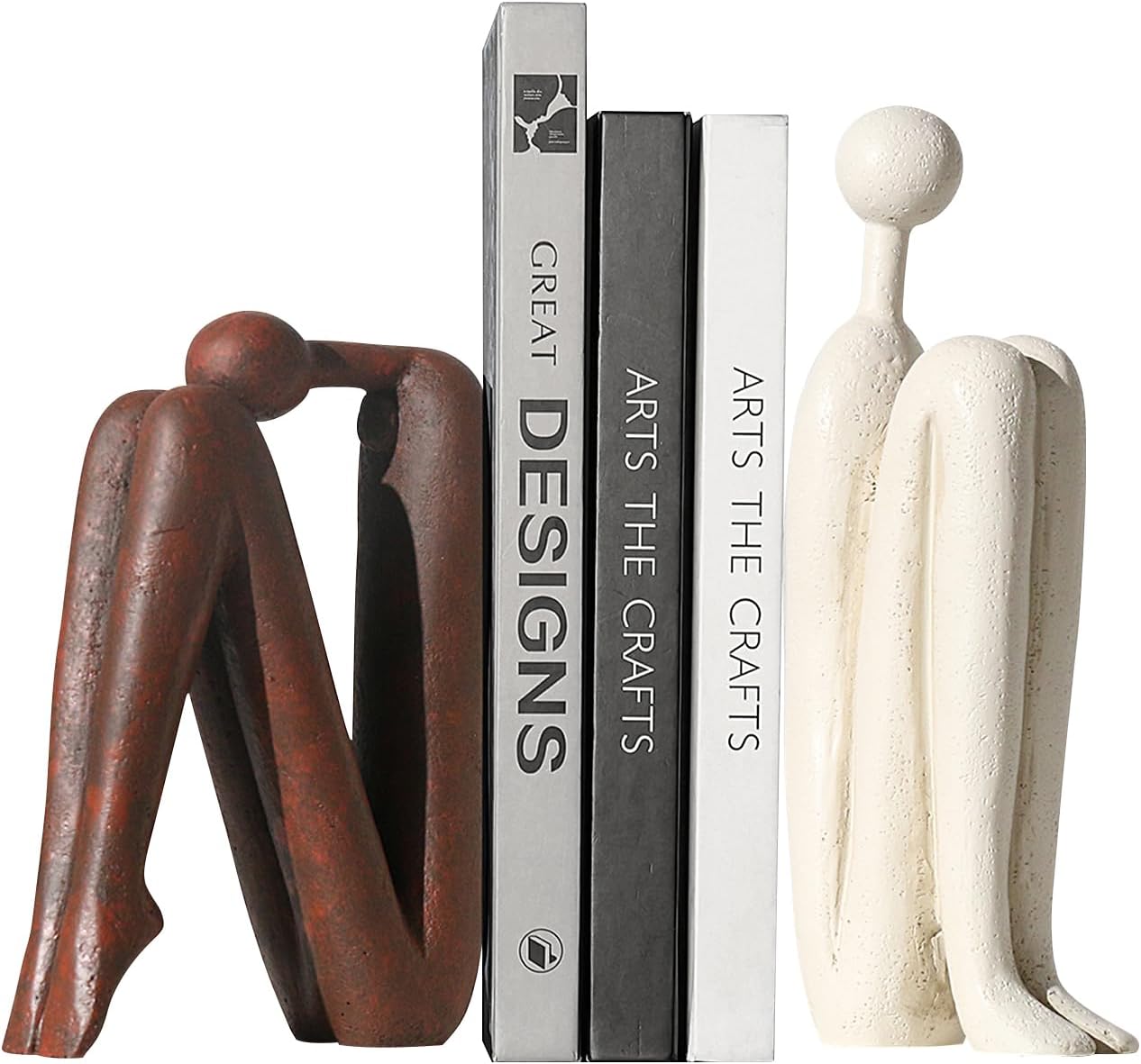 Decorative Bookends for Shelves,Bookends for Heavy Books Resinous Thinker Statue,Book Shelf Decor,Modern Creative Office Company Bookends Ornament Decorations