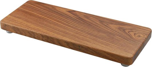 12.6"x5" Solid Teak Wood Riser & Tray - Farmhouse Organizer with Non-Slip Base | Rustic Bathroom & Kitchen Tray for Countertop, Sink Decor | Natural Finish Pedestal Stand (Neutral Home Decor)