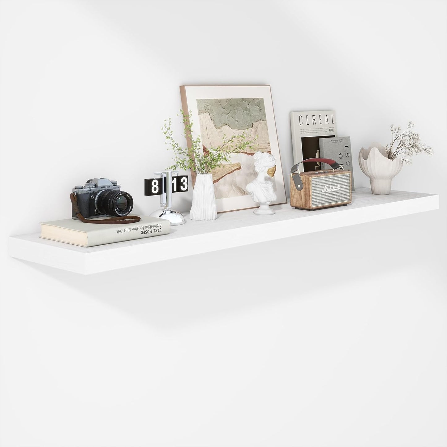 Fun Memories Floating Shelves - 16 Inch Wall Shelf for Decor & Storage - Wall Mounted Display Shelving with Invisible Heavy-Duty Metal Bracket 2Pack, Walnut