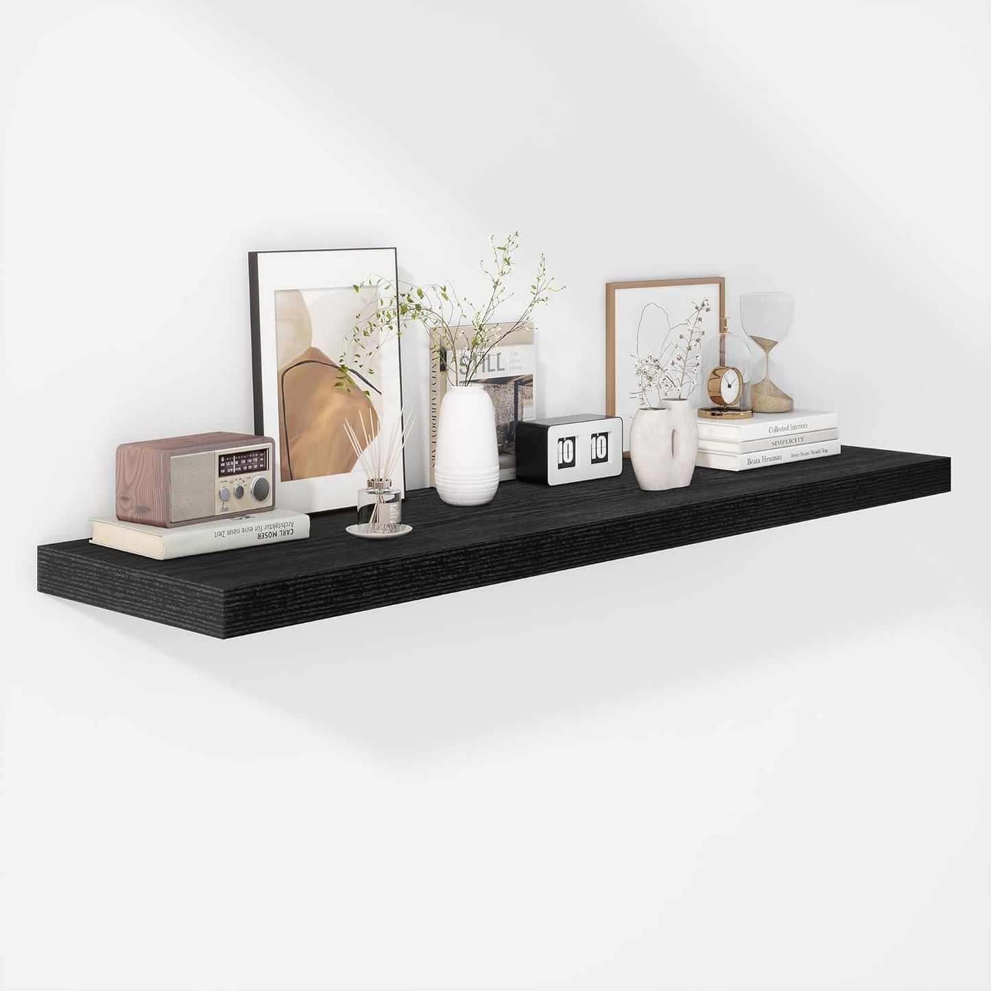 Fun Memories Floating Shelves - 16 Inch Wall Shelf for Decor & Storage - Wall Mounted Display Shelving with Invisible Heavy-Duty Metal Bracket 2Pack, Walnut