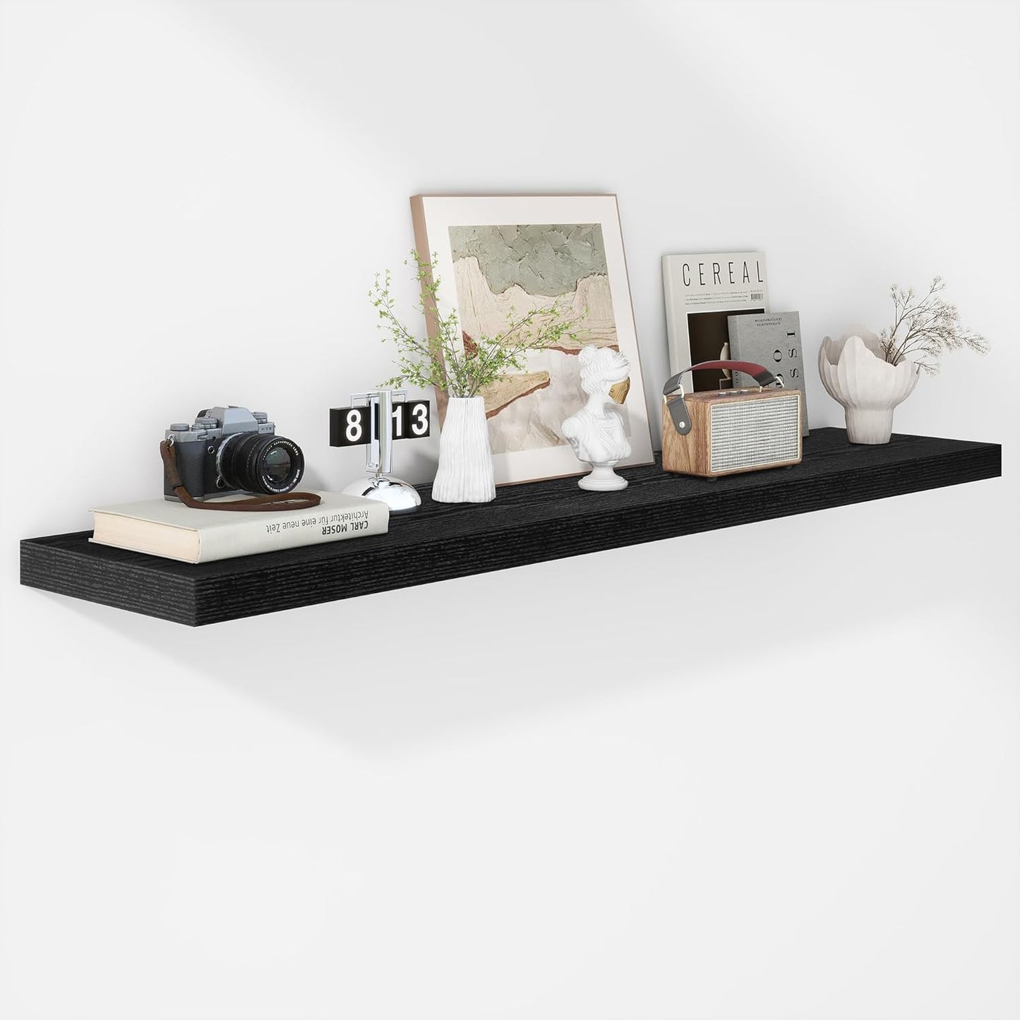 Fun Memories Floating Shelves - 16 Inch Wall Shelf for Decor & Storage - Wall Mounted Display Shelving with Invisible Heavy-Duty Metal Bracket 2Pack, Walnut