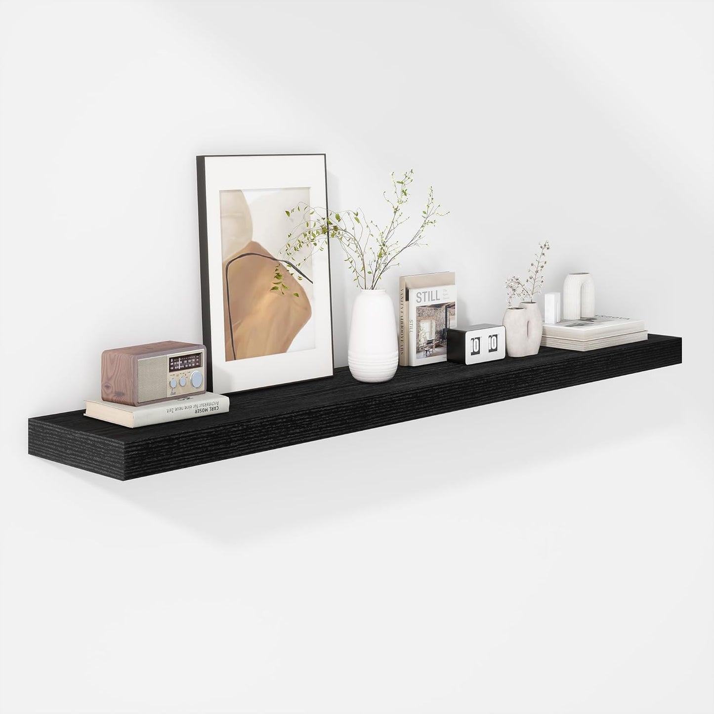 Fun Memories Floating Shelves - 16 Inch Wall Shelf for Decor & Storage - Wall Mounted Display Shelving with Invisible Heavy-Duty Metal Bracket 2Pack, Walnut